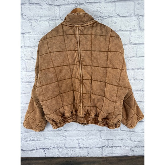 Free People Dolman Quilted Jacket Toasted Coconut Brown Cotton Blend Women XS - Picture 6 of 12